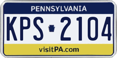 PA license plate KPS2104