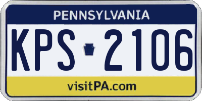 PA license plate KPS2106