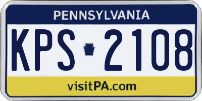 PA license plate KPS2108