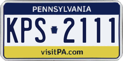 PA license plate KPS2111