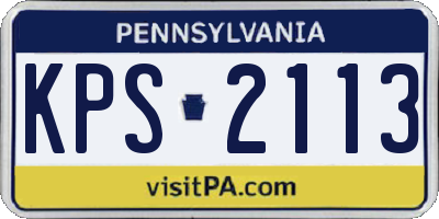 PA license plate KPS2113