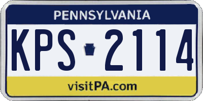 PA license plate KPS2114