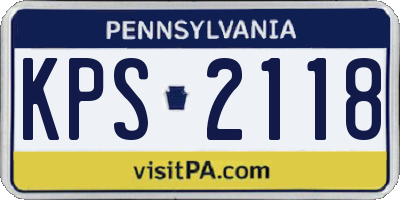 PA license plate KPS2118