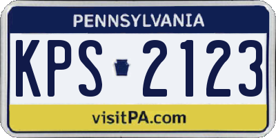 PA license plate KPS2123