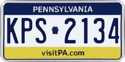 PA license plate KPS2134