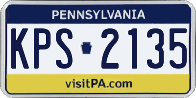 PA license plate KPS2135