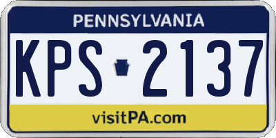 PA license plate KPS2137