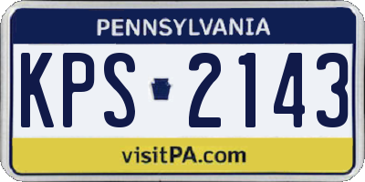 PA license plate KPS2143