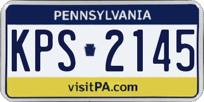 PA license plate KPS2145
