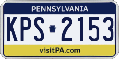 PA license plate KPS2153