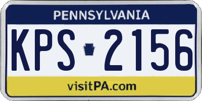 PA license plate KPS2156