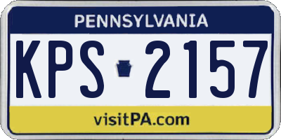 PA license plate KPS2157