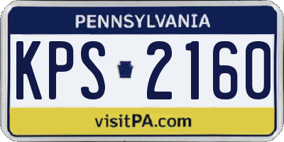 PA license plate KPS2160