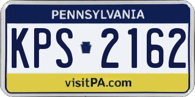 PA license plate KPS2162