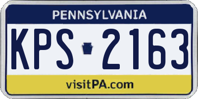PA license plate KPS2163