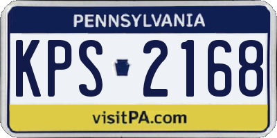 PA license plate KPS2168