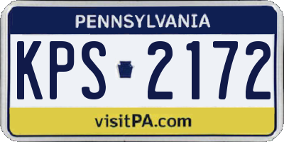 PA license plate KPS2172