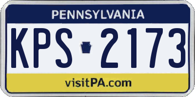 PA license plate KPS2173