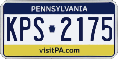 PA license plate KPS2175