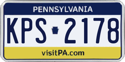 PA license plate KPS2178