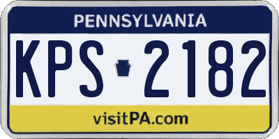 PA license plate KPS2182