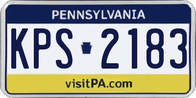 PA license plate KPS2183
