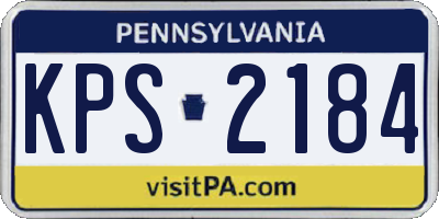 PA license plate KPS2184