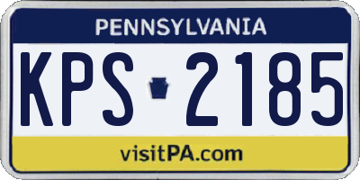 PA license plate KPS2185