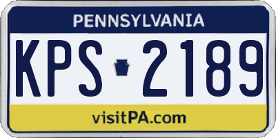 PA license plate KPS2189