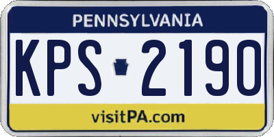 PA license plate KPS2190