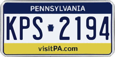 PA license plate KPS2194