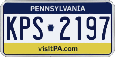 PA license plate KPS2197