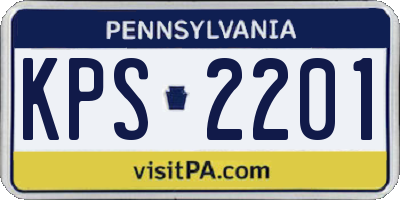 PA license plate KPS2201