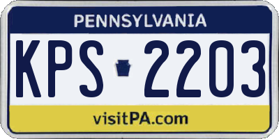 PA license plate KPS2203