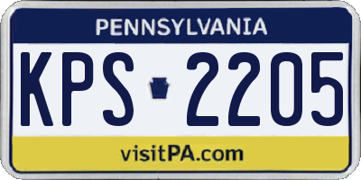 PA license plate KPS2205