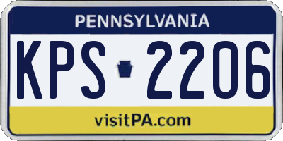 PA license plate KPS2206