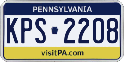 PA license plate KPS2208