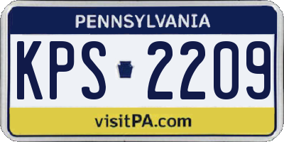 PA license plate KPS2209