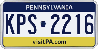 PA license plate KPS2216