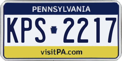 PA license plate KPS2217