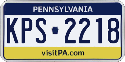PA license plate KPS2218