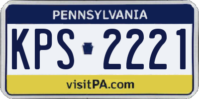 PA license plate KPS2221