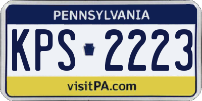 PA license plate KPS2223