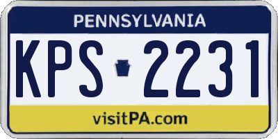 PA license plate KPS2231