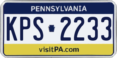 PA license plate KPS2233