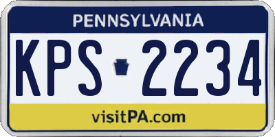 PA license plate KPS2234