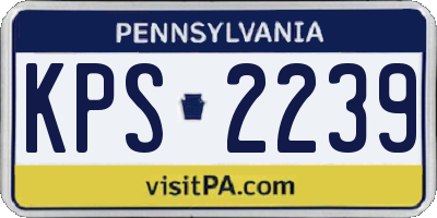 PA license plate KPS2239