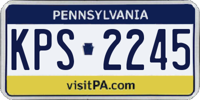 PA license plate KPS2245