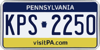 PA license plate KPS2250