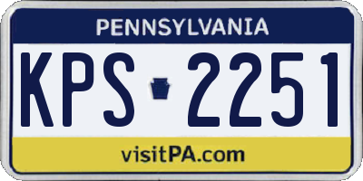 PA license plate KPS2251